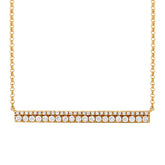 0.34ct 14k Yellow Gold Diamond Bar Necklace